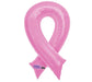 Pink ribbon-shaped foil balloon with a glossy finish.