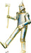 Tin Man character with silver metallic body armor and a funnel hat, holding a matching silver axe in his right hand while stepping forward. His entire appearance, including his face and joints, is coated in a reflective silver hue, giving him a shiny, robotic look.
