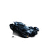 Cut-out of the Batmobile, a sleek black armored vehicle with aggressive aerodynamic design, large exposed wheels, and angular body panels, featuring Batman's signature style and detailing.