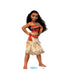 Cardboard cutout of Moana from Disney’s animated film Moana, standing confidently with hands on hips, wearing her traditional red crop top, patterned skirt with layers of lace, and necklace, with long curly hair flowing down.