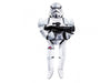 Large foil balloon shaped like a Star Wars stormtrooper holding a blaster, with detailed white and black armor design.