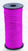Spool of bright pink glitter ribbon wound around a black plastic reel.