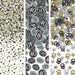 Confetti mix in gold, black, silver, and white featuring assorted shapes including circles, stars, and the number 40.