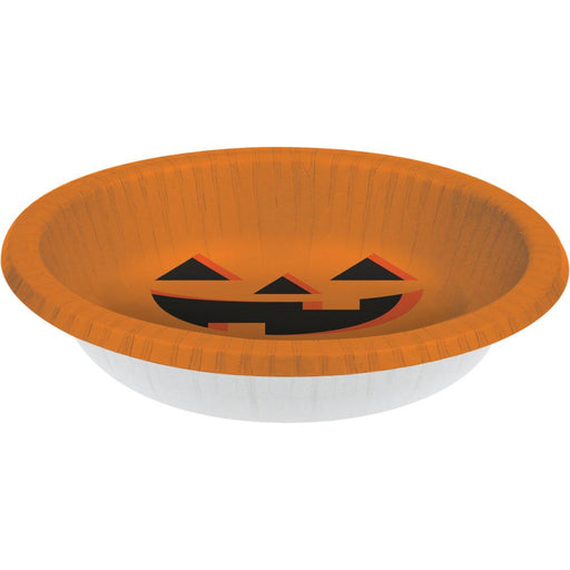 Halloween Pumpkin Paper Bowl Orange 20 oz. | 8ct - Zurchers