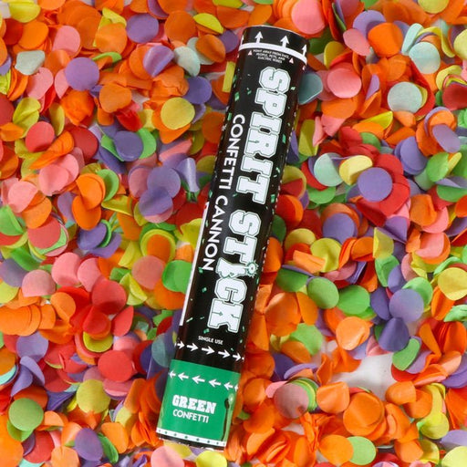 12" Spirit Stick Confetti Cannon Green | 1ct - Zurchers