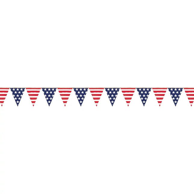 Patriotic Stars & Stripes Pennant Banner 12ft | 1ct - Zurchers