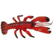 A red plastic lobster toy with detailed claws, legs, and antennae. The lobster features black accents on the claws, legs, and tail, giving it a more realistic appearance. Commonly used as a novelty item, decoration, or for educational purposes.