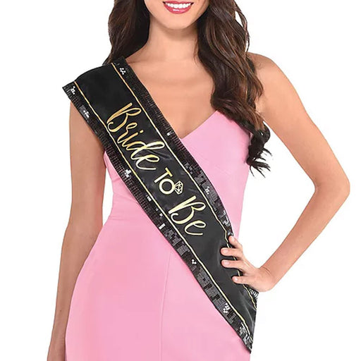 Black & Gold Bride - To - Be Sash | 1 ct - Zurchers