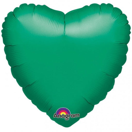 Green heart-shaped foil balloon with a smooth, shiny surface, featuring the Anagram logo at the bottom.