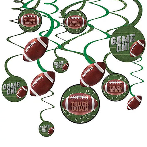 Football Go Fight Win Swirl Decorations | 12ct - Zurchers