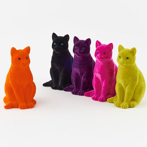 Halloween Flocked Cat Assorted Colors, 10" | 1ct - Zurchers