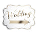 White & Gold Wedding Scroll Sign 18" | 1ct - Zurchers
