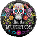 Halloween Colorful Dia De Muertos Mylar Balloon 17" | 1ct - Zurchers