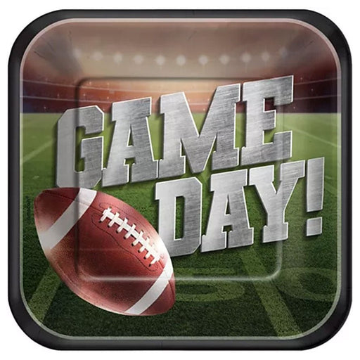 Football Game Day Square Paper Plates 9” | 18 ct - Zurchers
