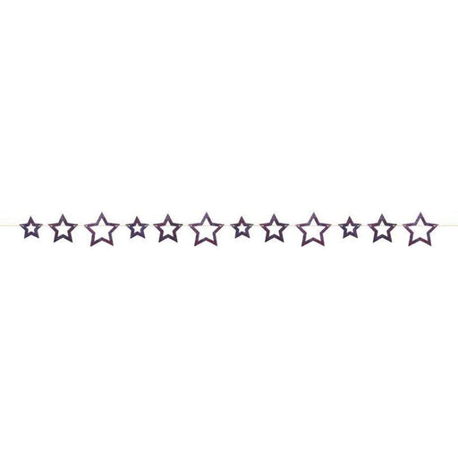 4th Of July Patriotic Glitter Star Garland 6ft | 1ct - Zurchers
