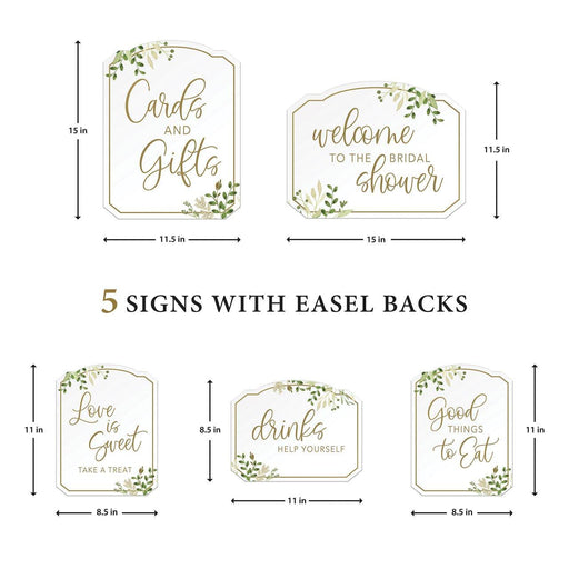 Botanical Greenery Bridal Shower Sign Set 5pk | 1ct - Zurchers