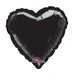 black heart-shaped foil balloon with a smooth, shiny surface, featuring the Anagram logo at the bottom.