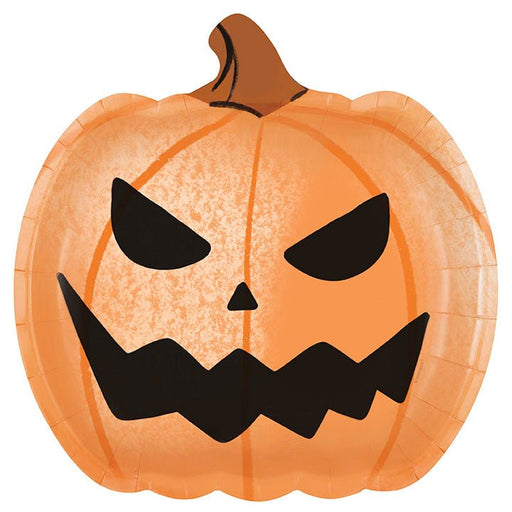 Halloween Bats & Boos Jack - o - Lantern Shaped Dinner Plates 9" | 8ct - Zurchers