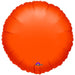 Round orange foil balloon with a smooth, glossy finish, tied at the bottom with matching ribbon.
