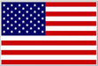 American flag with red and white horizontal stripes and a blue square in the top left corner containing fifty white stars.