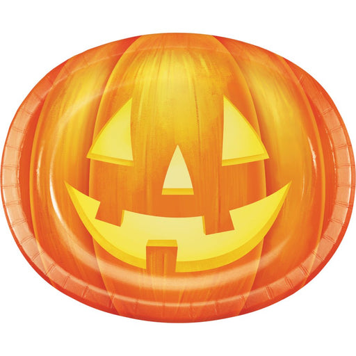 Halloween Pumpkin Party Oval Platters 12" | 8ct - Zurchers