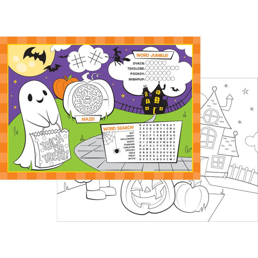 Halloween Activity 2 - Sided Paper Placemat 14.25" x 10" | 8ct - Zurchers