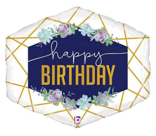 Birthday Geo Navy Supershape Balloon 30" | 1ct. - Zurchers
