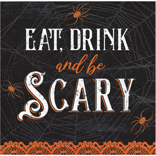 Halloween Wicked Webs Eat, Drink, And Be Scary Beverage Napkins | 16ct - Zurchers