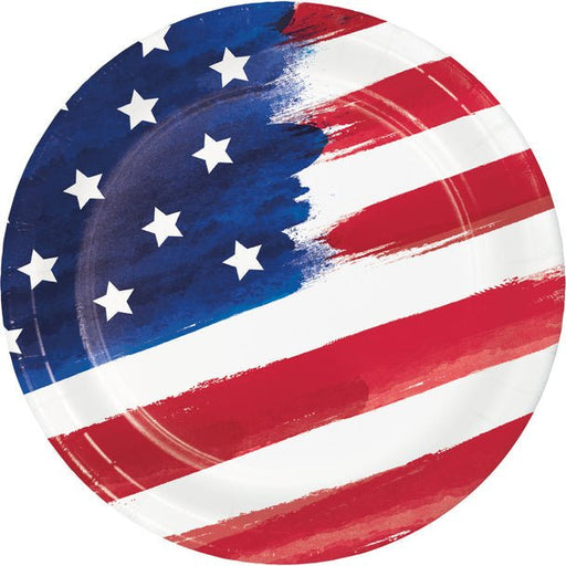 4th Of July Painterly Patriotic Lunch Plates 8 3/4" | 8ct - Zurchers