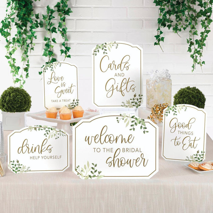 Botanical Greenery Bridal Shower Sign Set 5pk | 1ct - Zurchers
