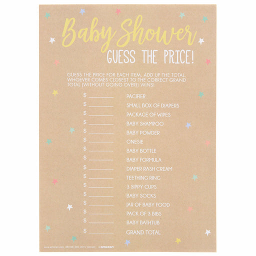 Guess The Price Baby Shower Game | 24pcs - Zurchers