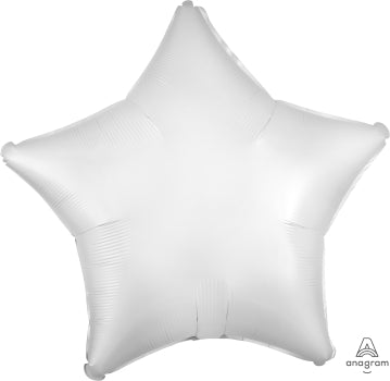 White Satin Luxe Star Balloon 18" | 1ct - Zurchers