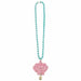 Glitter Shimmering Mermaids Seashell Pendant Plastic Bead Necklace, 17" | 1ct - Zurchers