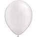 Single inflated pearl white balloon on a white background.