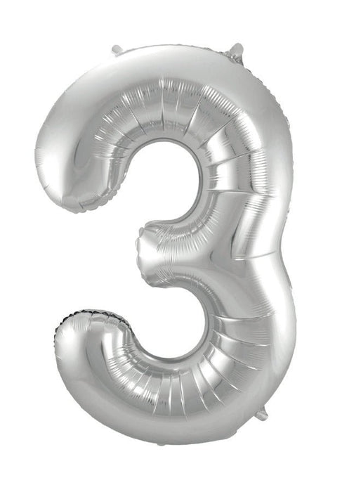 Silver Jumbo Number Balloons 34" - Zurchers
