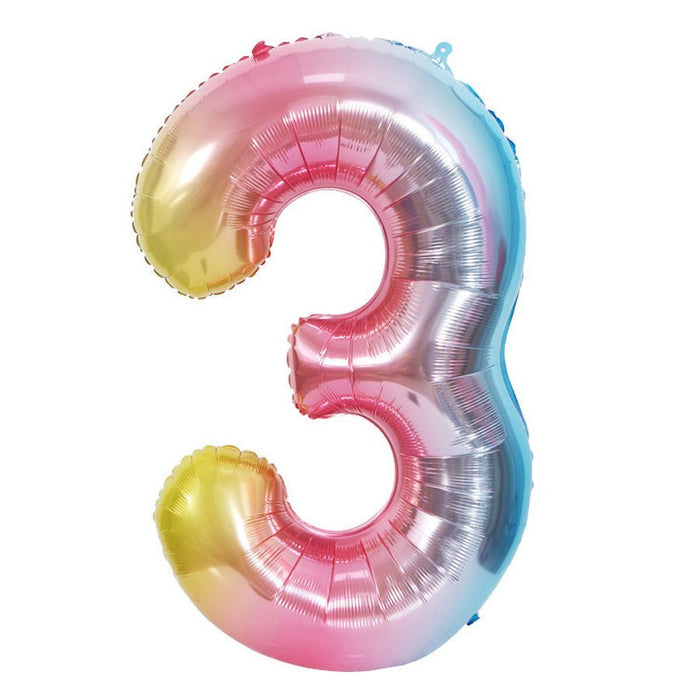 Rainbow Jumbo Number Balloons 34" - Zurchers