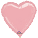 Pastel pink heart-shaped foil balloon with crimped edges, tied with a curly white ribbon and displaying the Anagram logo near the bottom center.