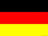 The German flag featuring three horizontal stripes in black, red, and gold from top to bottom. 