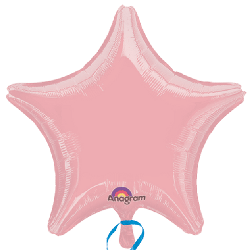 Pastel Pink star-shaped foil balloon with a glossy finish and the 'Anagram' logo printed near the bottom point.