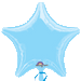 Pastel Blue star-shaped foil balloon with a glossy finish and the 'Anagram' logo printed near the bottom point.