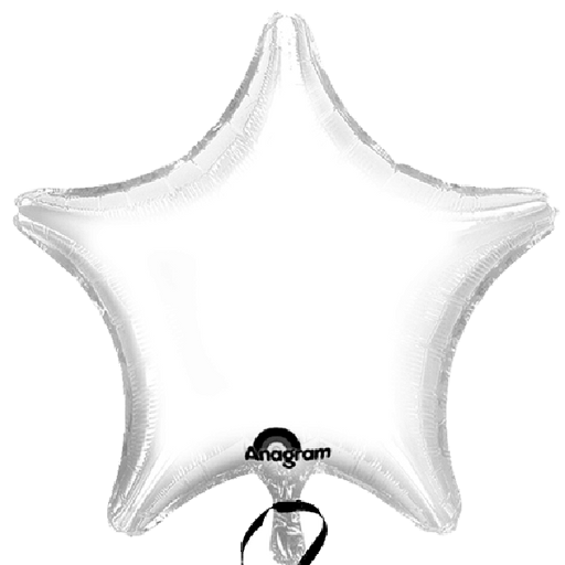 White star-shaped foil balloon with a glossy finish and the 'Anagram' logo printed near the bottom point.