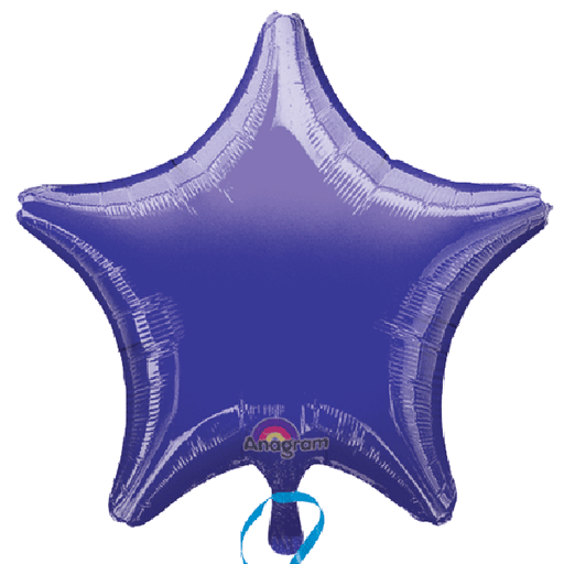 Purple star-shaped foil balloon with a glossy finish and the 'Anagram' logo printed near the bottom point.