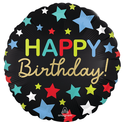 Happy Birthday Stars Satin Mylar Balloon - 18" | 1 ct. - Zurchers