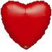 Red heart-shaped foil balloon with crimped edges, tied with a curly white ribbon and displaying the Anagram logo near the bottom center.