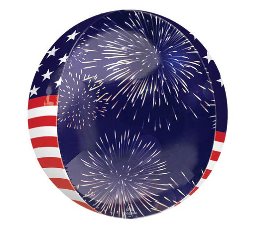 Stars & Stripes Fireworks Orbz Balloon | 1ct - Zurchers
