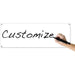 A blank, customizable banner with metal grommets in each corner for hanging. The banner is white and designed to be written on or personalized with a message. A hand is shown writing the word "Customize" in black marker, emphasizing the create-your-own design feature.