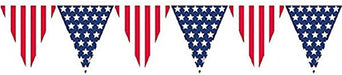 Patriotic Stars & Stripes Pennant Banner 12ft | 1ct - Zurchers