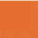 Orange square paper napkin with a subtle textured border, placed on a white background.
