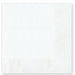 White paper napkin with a textured border design, laid flat to display full square shape and embossed details.
