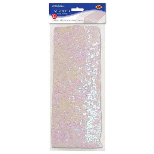 Patriotic Opalescent Sequined Table Runner 6ft | 1 ct - Zurchers